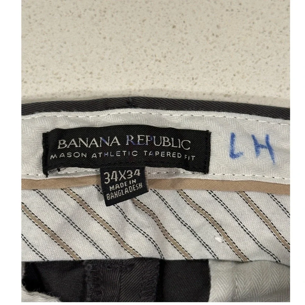 Banana Republic Mens Mason Athletic Tapered Fit Chino Pants Gray 34x34 626